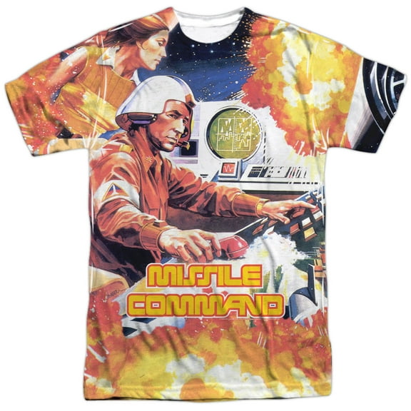 Atari Men's Missle Commander Sublimation T-shirt White