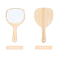 thumbnail image 4 of Espejos de maquillaje de madera, 2 piezas, mango de madera portátil, espejos de maquillaje de mano, espejo cosmético de tocador de madera vintage, espejo de maquillaje de viaje para mujeres, tamaño 1, 4 of 8
