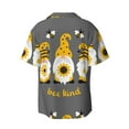 thumbnail image 2 of Disketp Men's Hawaiian Bee Kind Print Shirts Button Down Holiday Beach Shirts-Medium, 2 of 7