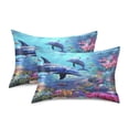 thumbnail image 3 of Ryvnso Satin Pillowcase Dolphin under Sea Pillow Cases Standard Size 26x20in, 3 of 6
