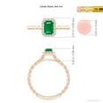 thumbnail image 4 of ANGARA Natural Emerald-Cut Emerald Halo Twisted Shank Engagement Ring in 14K Rose Gold for Women (Size-6x4mm) | May Birthstone, Birthday, Anniversary, Jewelry Gift for Women | Natural Emerald Ring, 4 of 8