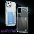 thumbnail image 2 of ELEHOLD for iPhone 15 Plus Case,Clear Card Holder Kickstand Credit Card Slot Soft TPU+Hard PC Slim Bumper Anti-Scratch Shockproof Protective Wallet Case for iPhone 15 Plus,Blue, 2 of 8