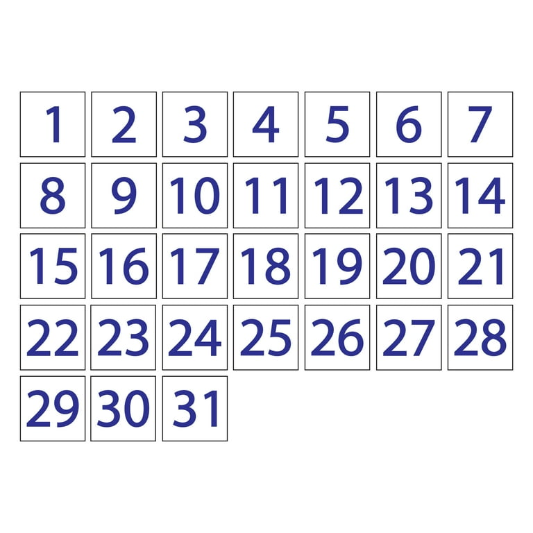 Calendar Date Magnets by DCM Solutions (Blue Inverted, 0.75"x0.75") -  Walmart.com