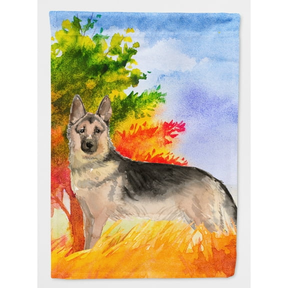 Fall German Shepherd Flag Canvas House Size CK1942CHF