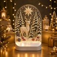 thumbnail image 3 of KRONDO Christmas Diaamond-Art Night Light, 3D Pear-l Painting Kit with Warm LED Base for Beginners, 3 of 7