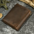 thumbnail image 5 of Men's Tri-fold Vintage Leather Biker Chain Wallet With Snap Closur Zipper Purse NEW, 5 of 12