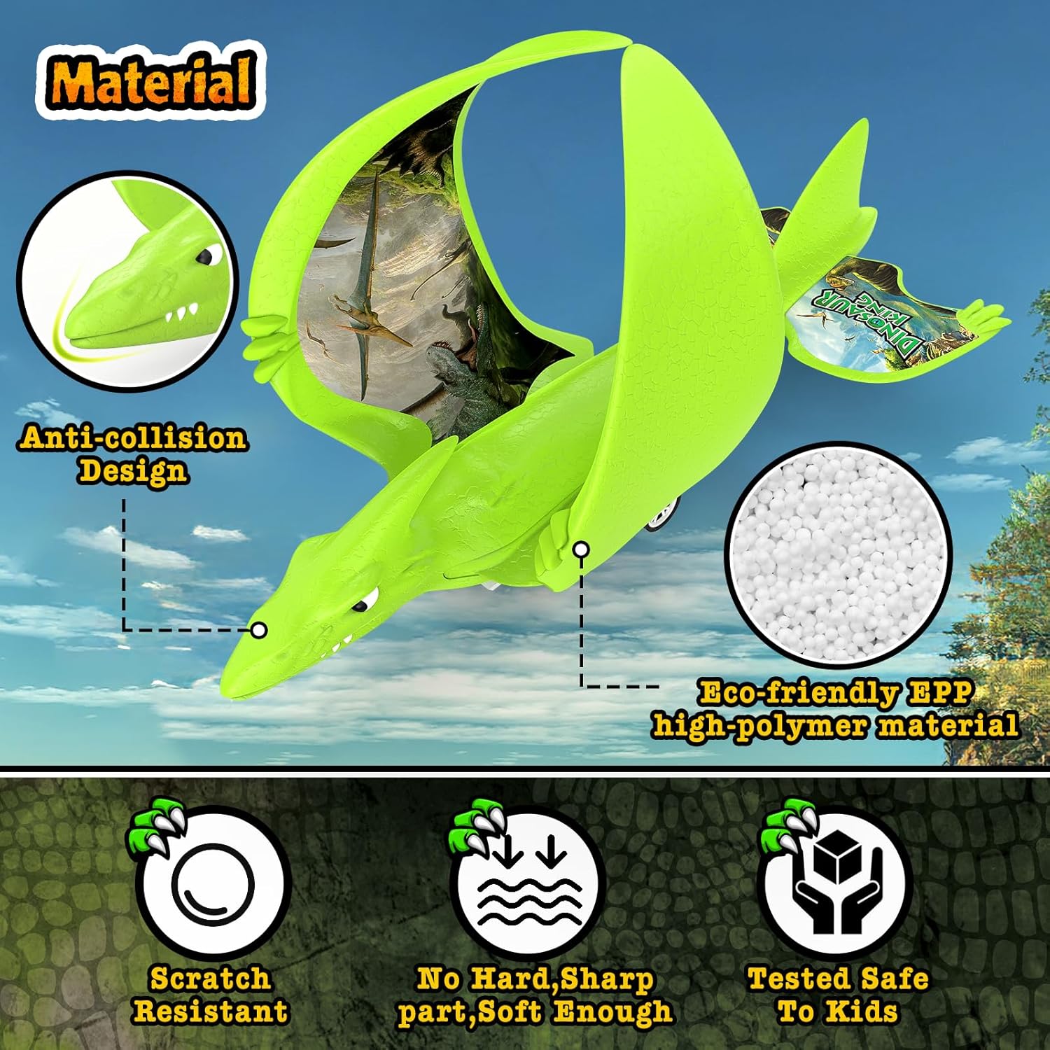 1 Pack Airplane Launcher Toy, 12.6" Foam Glider Led Plane, 2 Flight Mode Catapult Plane for Kids Outdoor Sport Flying Toys Gifts for 4 5 6 7 8 9 10 12 Year Old Boys Girls