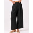 thumbnail image 6 of ANRABESS Womens Pants Wide Leg High Waisted Palazzo Pants Summer Flowy Beach Lounge Casual Trousers with Pockets Black X-Large, 6 of 8