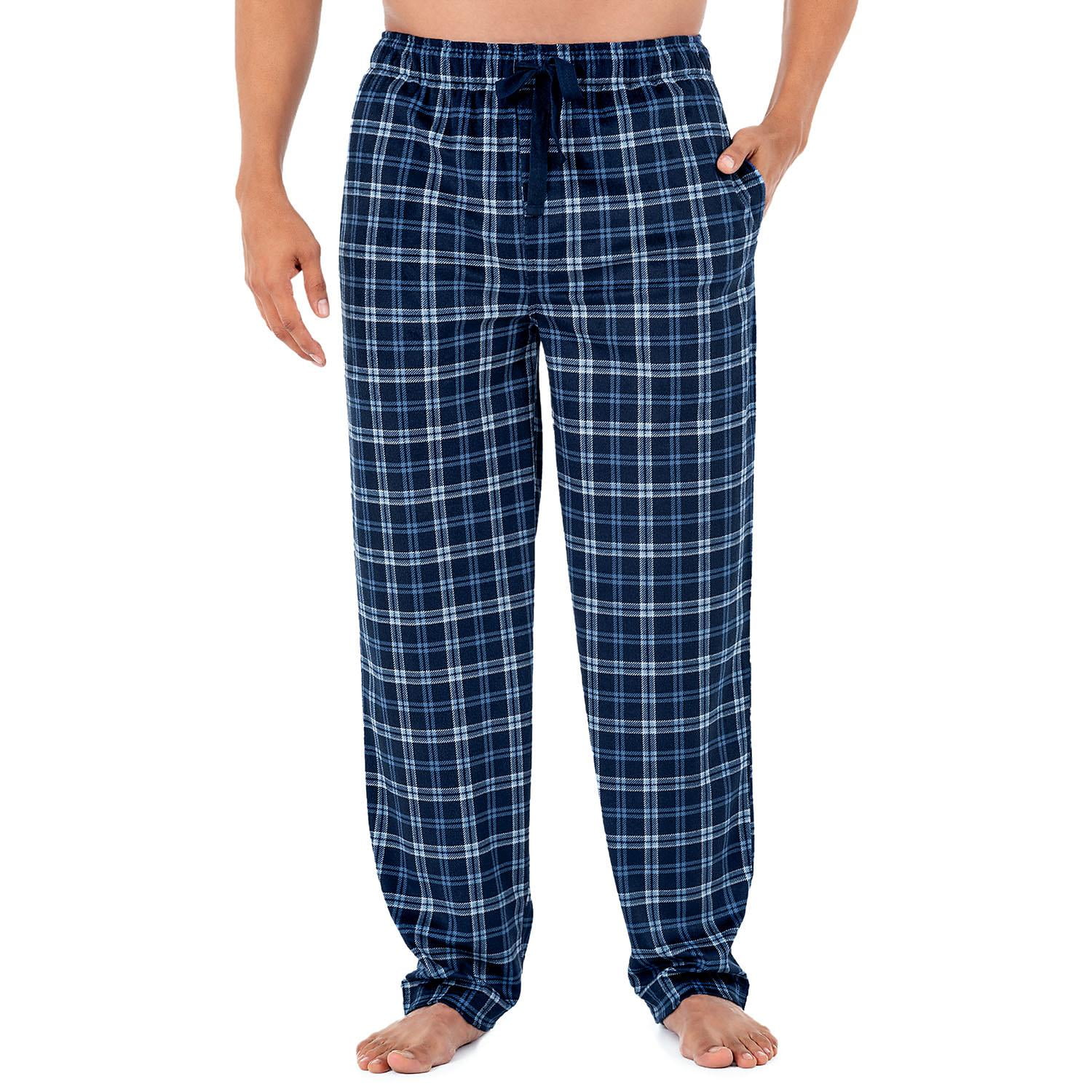 Izod Men's Micro Fleece Pajama Pant in White/Blue, Size Large