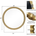 thumbnail image 3 of WallBeyond 28 inch Beaded Frame Round Wall Mirror for Bedroom Living Room, Bathroom decorative Mirror for Wall, Gold, 3 of 7