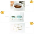 thumbnail image 4 of Anti Vomiting Easy Cleaning Neck Protect with Bracket Ceramic Material Slope Design Cat Feeding Bowl Dog Drinking Dish Pet Accessories Cat Bowl BLUE S WITH BRACKET, 4 of 8