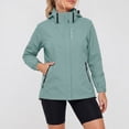 thumbnail image 5 of Plus Size Women's Detachable Hood Windbreaker Jacket, Waterproof Lightweight Packable Full‑Zip Coat with Pockets, Hiking Outerwear for Travel Camping Daily Commute, 5 of 7