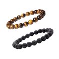 thumbnail image 4 of Minnieouse 2 Pieces Stone Bead Bracelets Jewelry Hand Fashion Adorn Gift Solid Decoration Birthday Gifts Accessory Color Wrist Decor Type2 NO2, 4 of 6
