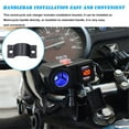 thumbnail image 2 of DC12V Waterproof Motorcycles Handldbar 2USB Port Adapter Blue LED With Voltmeter, 2 of 5