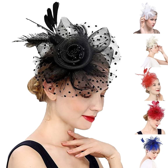 Miorin Under $5 Fascinators Hat, Fascinator for Women Tea Party, Tea Party Headpiece for Women Veil Headband for Wedding Cocktail Dresses Accessories Beige