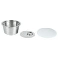 thumbnail image 2 of Café Réutilisable en Acier Inoxydable et Silicone 40 ml Café Réutilisable Bureau pour Dortoir Maison Café Blanc, 2 of 8