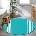 thumbnail image 3 of Farmhouse Aqua 3FT Round Area Rugs for Living Room White Stripe Ultra-Thin Non-Slip Round Rugs Machine Washable Low Pile Circle Carpet for Bedroom Kitchen Nursery, 3 of 9