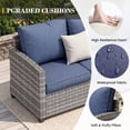 thumbnail image 4 of UDPATIO Patio Furniture Set, 5 Pieces Wicker Outdoor Couch with Chairs, Ottomans and Thick Cushions for Backyard, Blue, 4 of 8