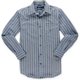 thumbnail image 1 of Nautica - Camisa de vestir con botones y rayas múltiples para hombre, color negro, mediano, 1 of 1