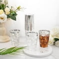thumbnail image 6 of 100 Pack 12 oz Silver Plastic Cups, Silver Rimmed Disposable Cups, Party Wine Glasses Cocktail Glasses Premium Cups with Silver Rim, 12 Ounce Plastic Tumblers For Party, 6 of 7