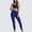 Navy, variant on Women's Yoga Outfits 2 piece Set Workout Tracksuits Sports Bra High Waist Legging Active Wear Athletic Clothing Set