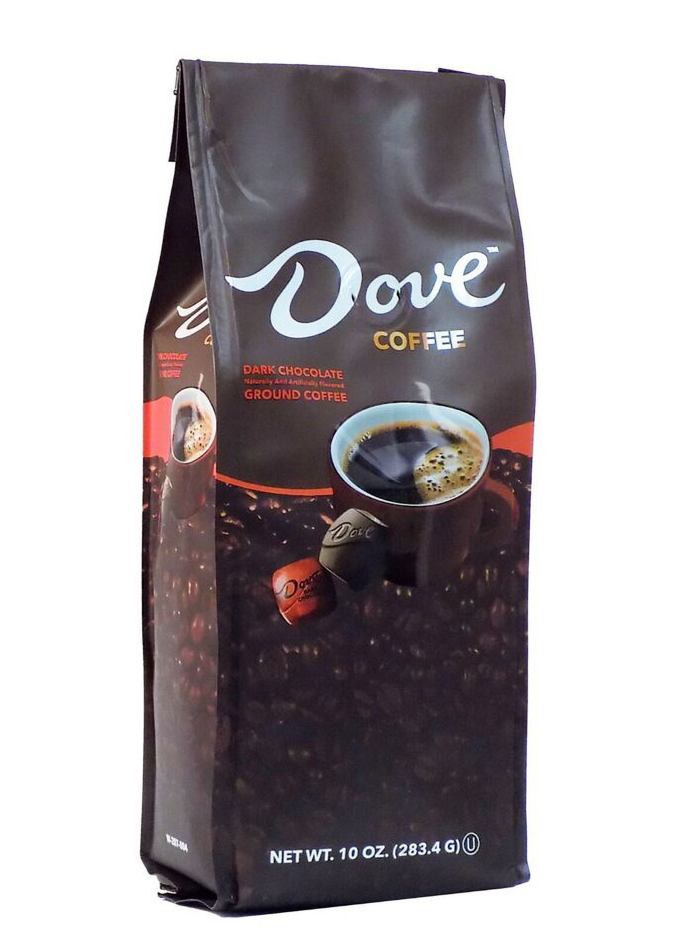 Dove Dark Chocolate Flavored Ground Coffee, 10 oz bag, 4-pack