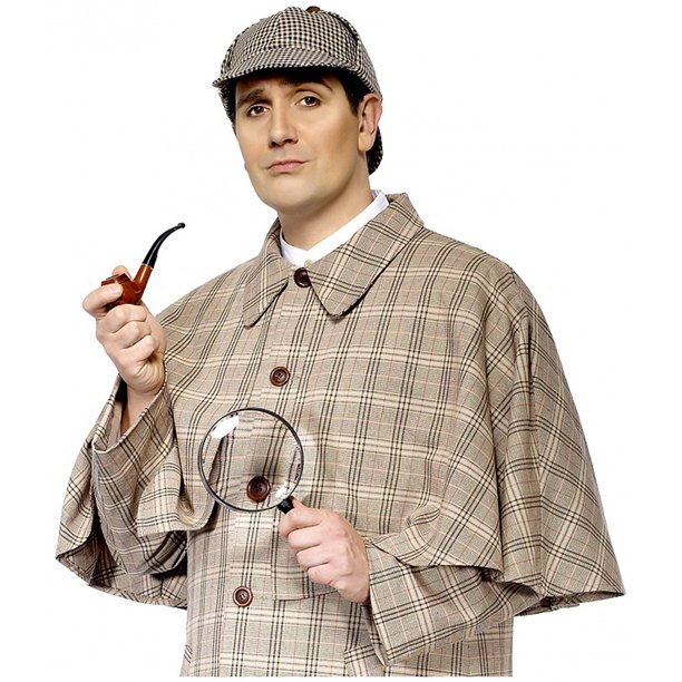 Sherlock Holmes Costume Kit With Pipe And Magnifying Glass Walmart