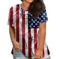 thumbnail image 2 of Virmaxy 4th of July Tunic Tops for Women to wear with Leggings Patriotic Veteran Shirt Plus Size Tops for Independence Day Casual Loose Summer Short Sleeve Blouse Burgundy 3XL, 2 of 6