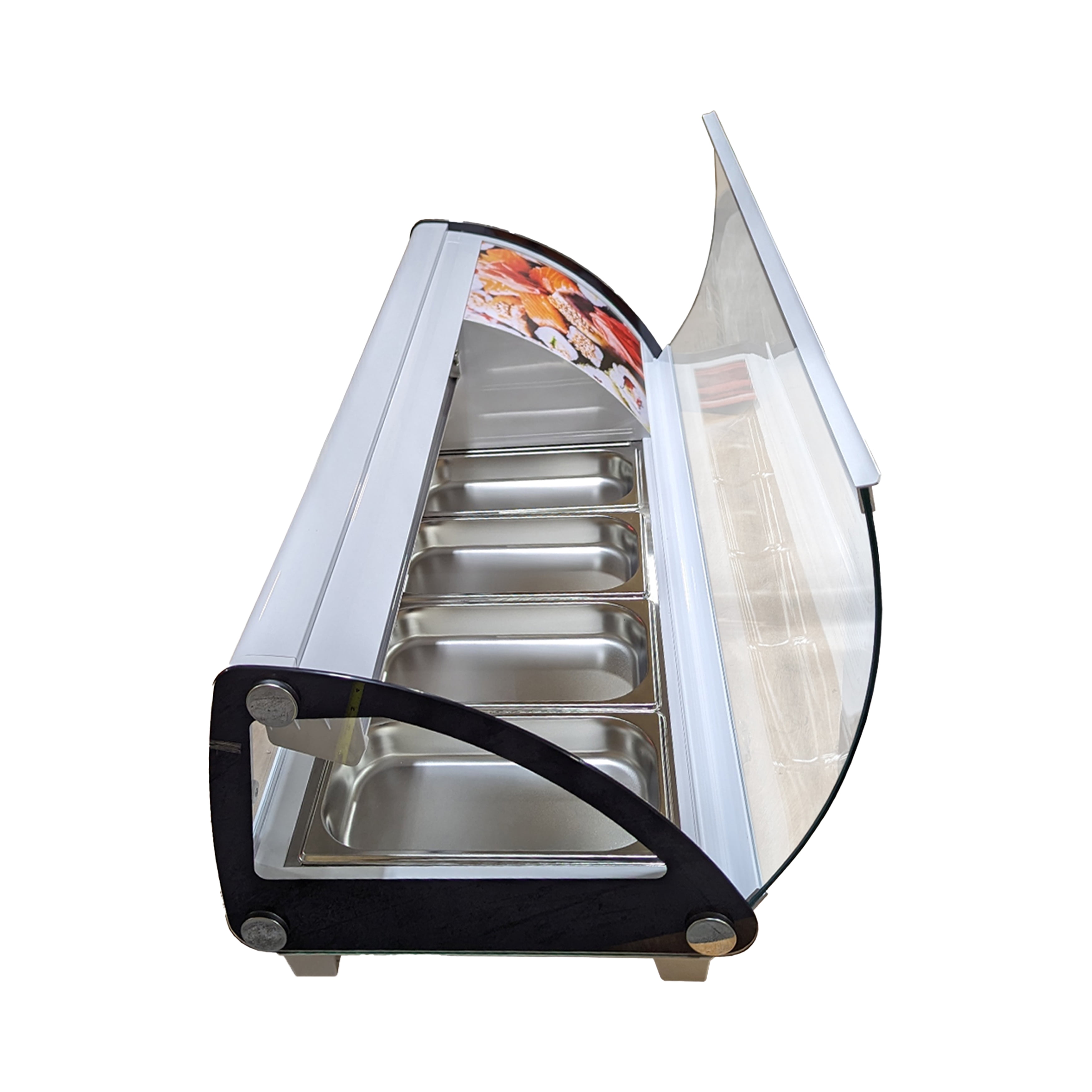 44.5'' Refrigerated Sushi Display Cooler Case Countertop 4 Pan Commercial Sushi Refrigerator