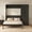 Black, variant on Euroco Wood Queen Size Murphy Bed with Wardrobe and Drawers, Convertible Wall Bed with Upholstery Headboard, No Box Spring Needed, Black