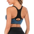 thumbnail image 6 of SAYFUT Women's Seamless Active Keyhole Mesh Racerback Sports Bra Middle Impact 2-Pack, 6 of 7