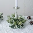 thumbnail image 3 of CuiLiyq Christmas Candle Rings, Artificial Red Berries Holly Garland, Xmas Pine Needles Wreaths Candle Rings Holder, for Wedding Tabletop Centerpieces Decor (White Berries), 3 of 4