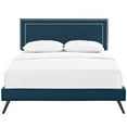 thumbnail image 4 of Virginia Full Fabric Platform Bed with Round Splayed Legs-Azure, 4 of 5