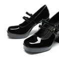 thumbnail image 5 of Women's Y2K Double Strap Platform Mary Jane Heels with Square Toe and Chunky Block Heel, 5 of 6