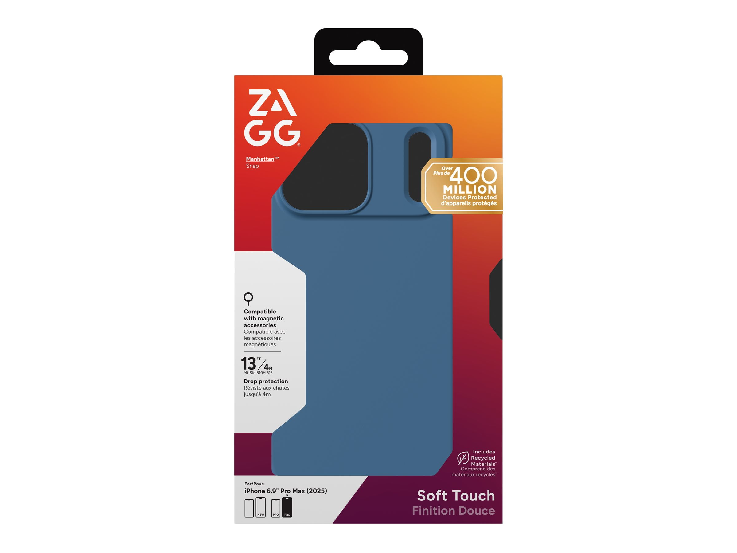 ZAGG Manhattan Snap - Back cover for cell phone - MagSafe compatibility - silicone - ocean abyss - for Apple iPhone 17 Pro Max