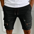 thumbnail image 3 of Cargo Shorts for Men Summer Casual Elastic Waist Straight Leg Knee Length Utility Work Shorts with Pockets, 3 of 6
