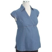 Maternity Denim Cap-Sleeve Top