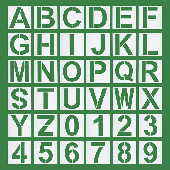 Plantillas de letras de 7 pulgadas Uxcell Plantillas de números Plantillas de alfabeto reutilizables Set de plantillas de números, Paquete de 36 en blanco