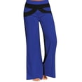thumbnail image 3 of Pantalones de mujer Pantalones deportivos de patchwork Pantalones de chándal casuales de pierna ancha sueltos, Azul, XXL Advancent AP002168-17, 3 of 5