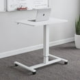 thumbnail image 2 of FixtureDisplays® Table Debout/assis Blanc 28X19 Pouces avec Hauteur Réglable de 28 à 45 Pouces avec Roues Verrouillables Assemblage Facile 15730, 2 of 12