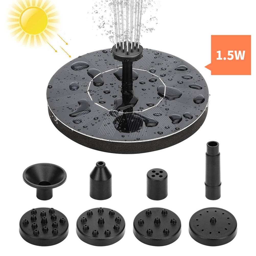 LeKing 1.5W Solar Fountain with Water Flow Control Switch Rechargeable Floating Fountain for