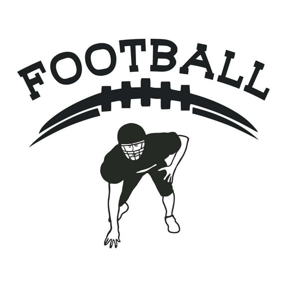 Holiday Gift Boys Football Active Sports Wall Decal Decoration Football Wall Decal for Boy's Room Decor Art Lasts Years and Easily Removable - Size: 23 in x 19 in