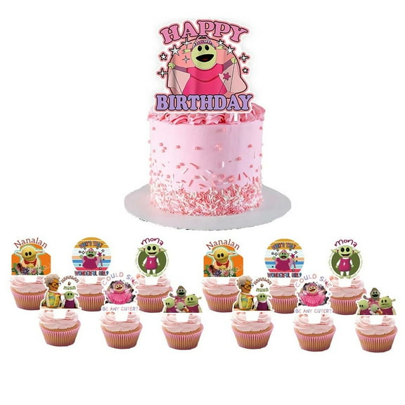 Nanalan Cake Topper CupcakeS Set Birthday Party Supplies Decoration Decor Kit