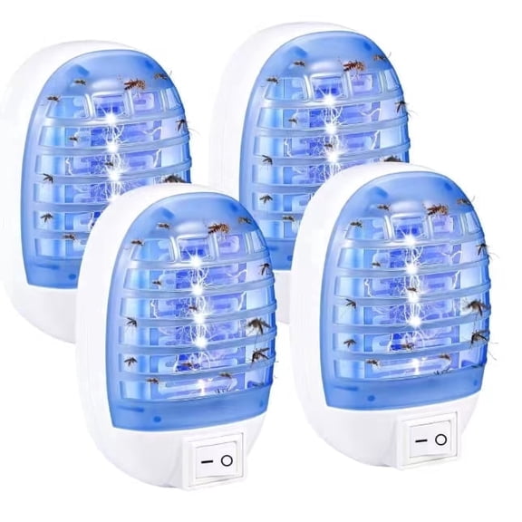 Lyzwn Indoor Bug Zapper, 4 Pack Mosquito Killer, Electronic Insect Killer Fly Trap, Mosquito Zapper with Blue Lights for Home, Kitchen, Bedroom, Baby Room, Office