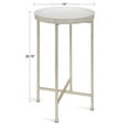 thumbnail image 2 of Kate and Laurel Celia Table d'Appoint Ronde en Métal Pliable avec Plateau, Blanche avec Base Argentée, 2 of 5
