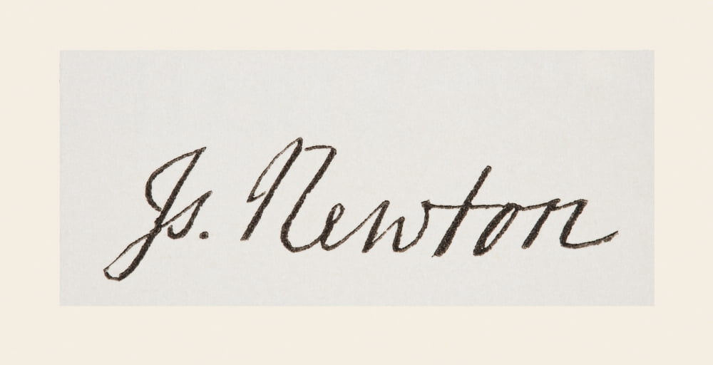 Sir Isaac Newton 1642 To 1727 English Physicist And Mathematical Scientist His Signature From The National And Domestic History Of England By William Aubrey Published London Circa 1890 Canvas Art - Ke