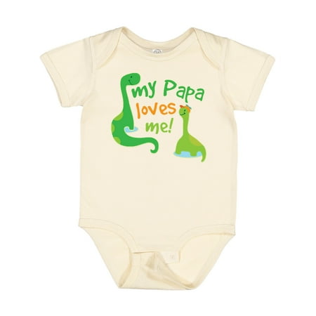 

Inktastic My Papa Loves Me Dinosaur Gift Baby Boy Bodysuit