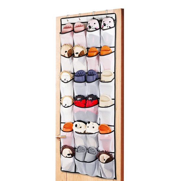 Over the Door Shoe Organizer Hanging Shoe Organizer 18 Mesh Pockets + 3 Extra Large Pockets Over