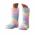 thumbnail image 3 of SUYIDA Gradient Rain Boots for Girls Mid Calf Waterproof Easy On Boots Non Slip Sole All Seasons Outdoor Play Boots, 3 of 6