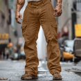 thumbnail image 2 of Tactical Pants For Men Lightweight Corduroy Cargo Pants Casual Workout Hiking Athletic Trousers With Multi-Pockets, 2 of 6